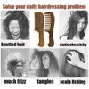 2 Pcs Wooden Comb Set Wide Tooth Comb and Fine Tooth Comb for Women Men Kids, Anti-static Detangling Comb Natural Sandalwood Comb for Curly Straight Fine Thick Hair