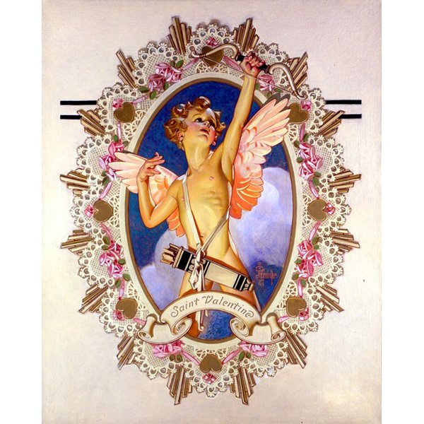 Valentine's Day J. C. Leyendecker Matted Art Print - 8 in x 9 in - Matted to 11 in x 14 in - Mat Colors Vary