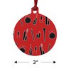 Makeup Lipstick Mascara Eyeliner Pattern Aluminum Holiday Christmas Tree Ornament - 3.0" (7.6 cm) x 3.37" (8.6 cm)