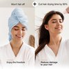 Luckzong Microfiber Hair Towel Wrap for Women/Men,Hair Wrap Towels for Curly Hair,Hair Turban Towel with Elastic Band,Head Towel for Wet/Long/Thick Hair,Hair Plopping Towel Curly (Blue)