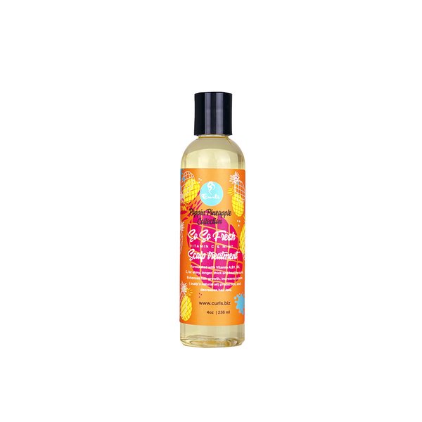 CURLS Poppin Pineapple So So Fresh Vitamin C Scalp Treatment - Shiny, Longer, Thick, and Healthy Hair - Protects and Refreshes - For All Curl Types 4 Ounces