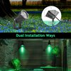 OurLeeme 3 * 3W LED Lawn Garden Flood Light US Plug Yard Patio Path Spotlight Lamp with Spike Waterproof Green Light AC 85-265V