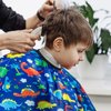 Gealaek Kids Haircut Cape and Neck Duster Brush Set with Dinosaur Pattern Kids Barber Cape 55x40 Inches for Boys & Girls Salon Cape Kit (Blue)
