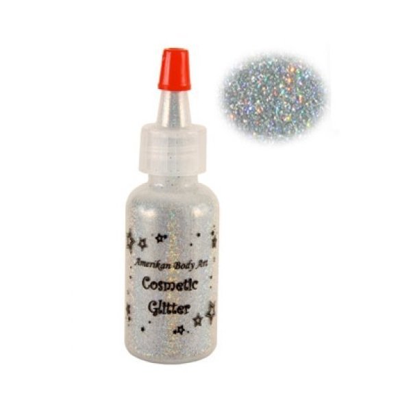 Amerikan Body Art Semisheer Body Glitter - Holographic Silver (0.5 oz)