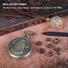 DND 6mm Micro Polyhedral Dice Set with Pocket Watch Shell Case Perfect for Dungeons and Dragons, Tabletop RPG and Cards Board Games (Bronze)