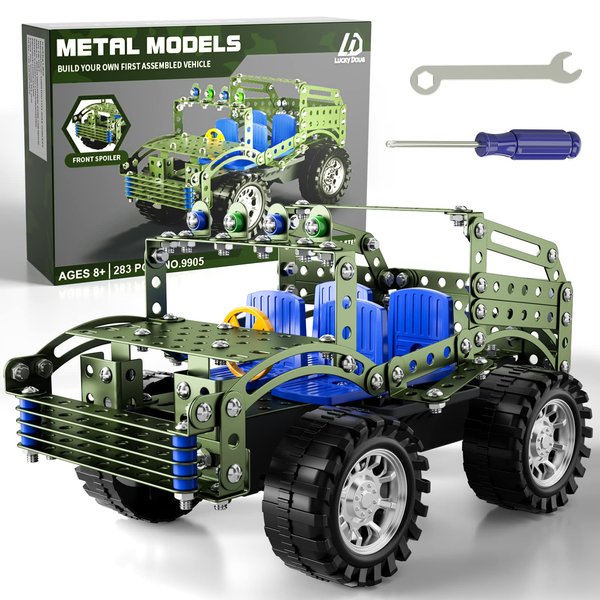 Lucky Doug Building Toys Model Truck Set - STEM Project for Kids Ages 8-12, Assembly Model Car Kits Toys for Kids Boys 8 9 10 11 Years Old