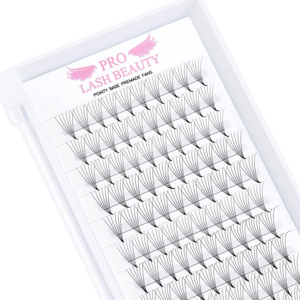Premade Fans Eyelash Extensions 6D-D-0.07-12 Premade Volume Lash Extensions Pointed Base Fans 0.07 Premade Volume Fans C D Curl(6D-D-0.07,12mm)