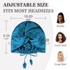 PARISBELLA Reversible Silky Satin Bonnet for Sleeping, Smooth As Silk Hair Wrap for Sleeping, Adjustable Satin Sleep Cap for Women, Stylish Turban for Curly Hair, Peacock Blue, Pack of 1