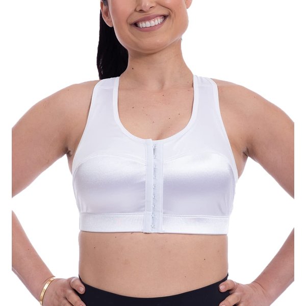 ENELL Women's Full Coverage Racerback Sports Bra (102),6,White