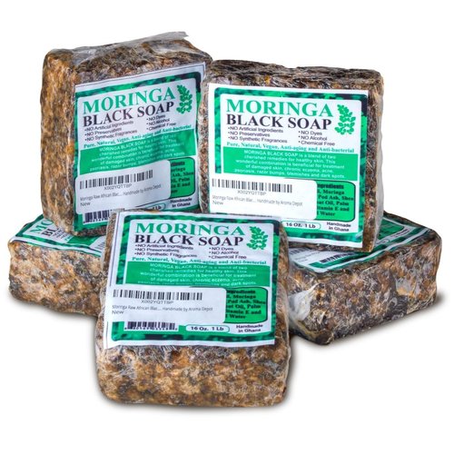 Aroma Depot Raw African Black Soap 1 lb. 100% Natural Raw Soap for Acne, Eczema, Psoriasis, Scar Removal Face And Body Wash. Handmade