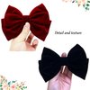 Bow Hair Clips for Girls,Velvet fabric, thick texture, not easy to deform,More beautiful to wear in autumn and winter.Red and Black