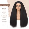 Guree Hair 24 Inch Kinky Straight Headband Wigs for Black Women Long Yaki Straight Wig with Hair Band Wear And Go Glueless Wig None Lace Front Synthetic Wig For Daily Party Use