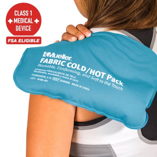 MUELLER Sports Medicine Reusable Fabric Cold/Hot Pack, Ideal for Treatment of Minor scrapes, Bruises, Aches, Sprains and Headaches, Heat/Cold Compression Therapy, 12"x7.8"