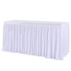 White Table Skirts for Rectangle Tables 6ft Polyester Pleated Table Skirt Ruffle Tablecloth for Wedding Birthday Party Baby Shower Bridal Shower Banquet Table Decorations