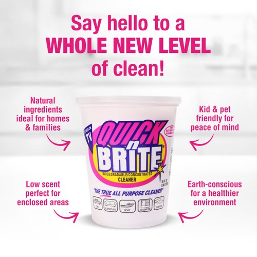 Quick N Brite All Purpose Cleaning Paste, True All Purpose Cleaner, Concentrated, 30 oz