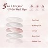 GloBlingle Cat Eyes Nails French Tip Press on Nails Medium Coffin -30Pcs Velvet French False Nail with Nail Glue 5 in 1 Acrylic UV Gel Nail Tip Glitter Jelly Gel Manicure Valentine's Day Gifts XS/S/M