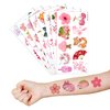 Cherry Blossom Temporary Tattoos (8 Sheets 80PCS) Flowers Party Decorations Supplies Favors Japanese Theme Birthday Cute Stickers Christmas Gifts for Boys Girls Class School Prizes Carnival