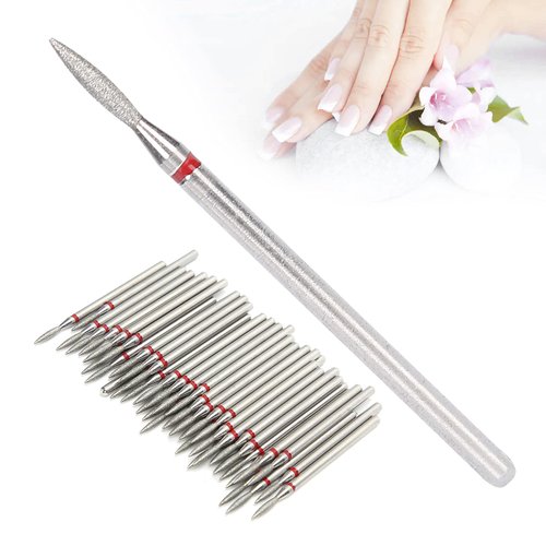 50pcs Nail Drill Bits Professional Nail Polishing Head Nail Grinding Bits Manicure Tools Electric Nail Drill Machine Accessories for Home Use, Nail Salon(F-1.8mm)