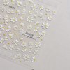White Daisy Nail Art Stickers Flower Nail Stickers 5D Embossed Flower Nail Decals Cute Daisy Nails Adhesive Sliders Manicure Nail Art Supplies for Spring Summer DIY Nail Art Decorations Accessories
