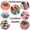 Sparkly Chunky Glitter Iridescent Irregular Holographic Foil Flakes Confetti Nail Art Resin Body Eyes Face Craft Red Black Gold White Green Purple Pink Orange Blue Silver Voilet 12 Colors (1pk)