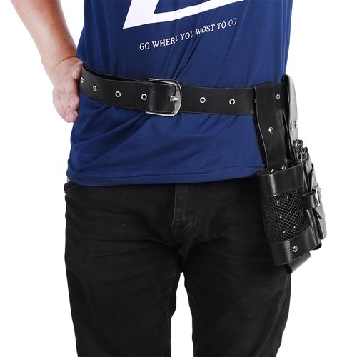 Hair Care Styling Tools Waist Bag, Salon PU Leather Hairdressing Tool Pouch Holster with Multifunction Pockets and Removable Waist Belt for Barber Scissor Comb