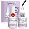 SAVILAND Gel Nail Glue 2pcs 15ML, 4-in-1 Nail Glue Gel Set, Upgraded Glue on Nails, Fake Nails & Press on Nails, Gel Base Strengthen for Nails, Replacement for Nail Glue, Nail Repair Treatment