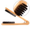 Hair Straightener Comb, Professional Hairdressing Comb Double Brushes Wooden Anti-static Hair Straightener Tool