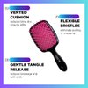 ALINEX Wet & Dry Vented Detangling Hair Brush - Hair brush for All type of Hairs with Black Pink Constrast -Hair Brush Man and Woman,Ultra-soft Tangles Hair Brush