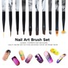 Nail Art Brushes Set, YIHUELE Nail Art Design Painting Tools with Nail Extension Gel Brush, Nail Art Liner Brush for Gel Polish Manicure Salon DIY at Home (White and black)