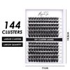 Lash Clusters 144 Pcs Individual Lashes Clusters Eyelash Extensions False Eyelashes DIY Wispy Fluffy Lash Extension Reusable False Eyelashes Natural Look Mix 10-16mm C D Curl-DM27
