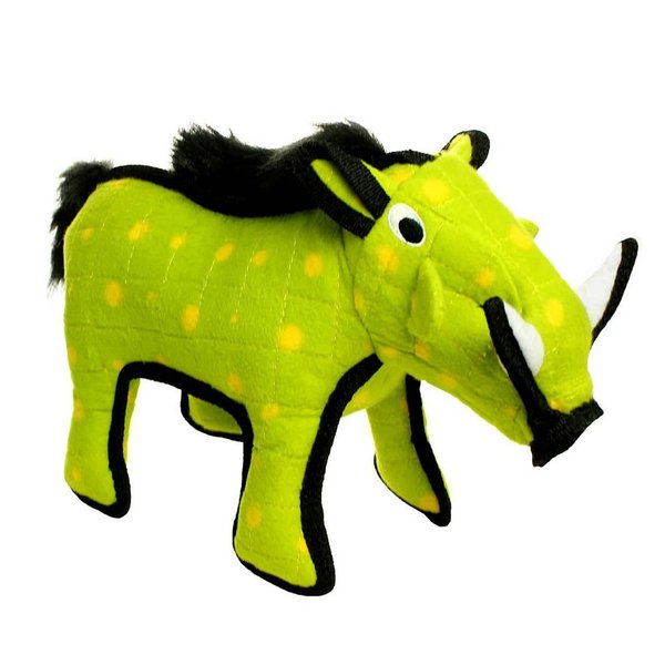 TUFFY - World's Tuffest Soft Dog Toy - Desert Warthog Green- NO Squeakers - Multiple Layers. Made Durable, Strong & Tough. Interactive Play (Tug, Toss & Fetch). Machine Washable & Floats