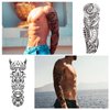 18 Sheets Temporary Tattoos, CAYUDEN Waterproof Black & Colorful 10 Sheet Full Arm Tattoo Stickers + 8 Sheet Half Arm Fake Tattoos Temporary Tattoos Sleeves Men Woman with Wolves Rose Gun Tattoo Kit