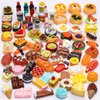 80 Pieces Mini Food Drinks Bottle Toys Pretend Food for Dollhouse Kitchen Accessories Mini Play Resin Food Toys for Adults