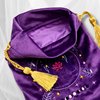 La Muci Velvet Tarot Card Bag - Drawstring Pouch for Tarot Deck Storage - Magic Purple Moon Lotus Bag- Jewelry Storage & Gift Bag with Gold Tassel Drawstrings, 6.6 x 9 inches