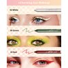 White Green Red Gel Eyeliner Pencil-3Pcs Multi-Use Colored Gel Eye Liner Eyeshadow Pen,Long Lasting Waterproof Smudgeproof Water Line Pencil,Professional Eye Makeup Kit for Women with Pencil Sharpener