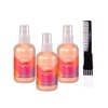 kuss Inebrya Color Perfect Shine Oil (6.76 oz) with Teasing Comb Pack of 3