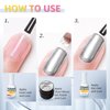 U-Shinein 8ml Metallic Painting Gel, Silver Painted Nail Polish, 3D Metal Painting Drawing Mirror Nail Gel Polish Glossy Soak Off UV/LED DIY Nail Art Manicure