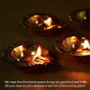 Brass Diya Diyas Diya Lamp for Puja [ Pack 2Pc ] Diwali Diyas Indian Pooja Kuber Diya for Diwali Decoration - Handmade Oil Lamp with Golden Engraved Vilakku for Puja Pooja Hashcart®