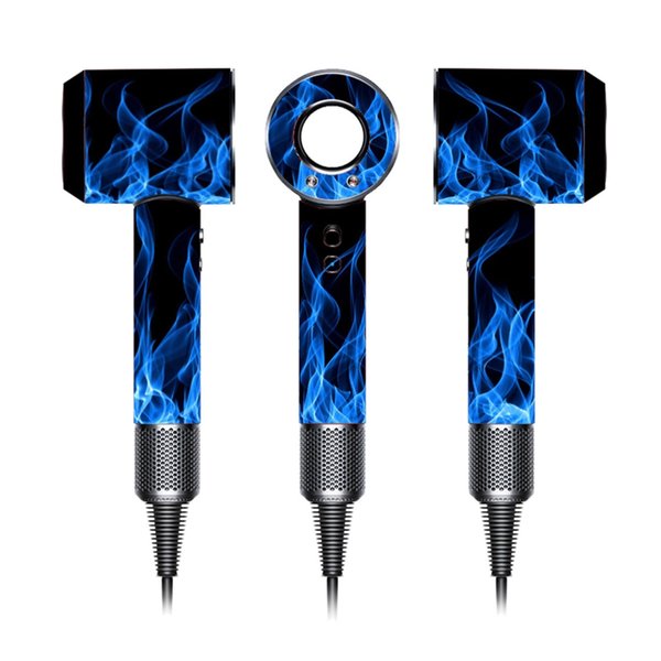 Hairdryer Cover Skin Compatible with Dyson Hairdryer HD01 HD02 HD03, Protective Cover Accessories, Multi Colors Shell Sticker Skin（Blue Flame）
