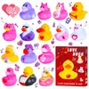 15pcs Valentine's Day Advent Calendar Rubber Ducks for Ducking,Valentine's Day Ducks for Jeeps with Box for Valentine's Party Favors Gifts Bath Toy