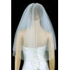 Bridal Veil Ivory 2 Tiers Elbow Length Edge With Crystal Beads And Seed Beads