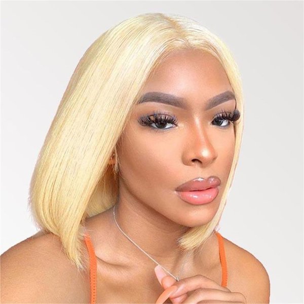 Wiggins Blonde Bob Wig Human Hair 613 Bob Wig Human Hair 13X4 HD Transparent lace Front Wig For Black Women Short Straight Bob Wigs Human Hair Pre Plucked with Baby Hair 12 inch