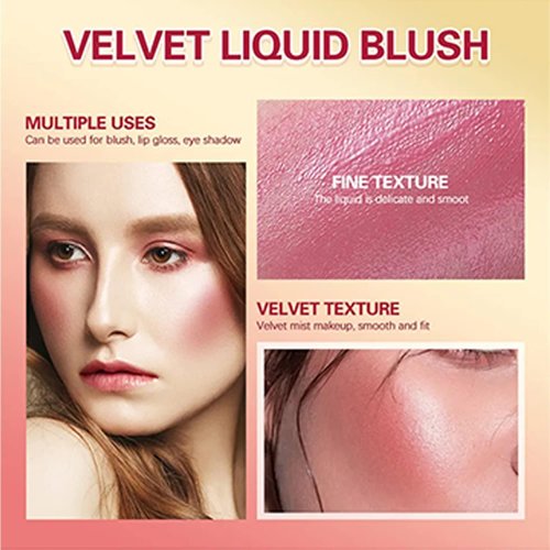 Liquid Blush Makeup, Soft Cream Liquid Blush Makeup Wand,Matte Creamy Blush for Cheeks,Cream Liquid Blush, Natural-looking, Smudge Proof, Long Lasting, Blendable Blush Stick Cosmetics (03#)