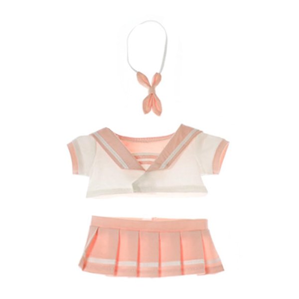 niannyyhouse 20cm Doll Clothes Ties Shirts JK Skirts Sailor Suit 8in Plush Doll Accessories (Pink)