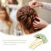 Beaupretty Jade Flower Hair Pins Women Girls Hair Stick Chinese Retro Chignon Pin Hair Chopsticks Hair Styling Hair Making Accessories for Hanfu Costume(Green)