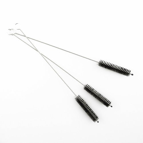 Honbay 12PCS Straw Cleaner Brushes, Super Soft Nylon Bristles and Stainless Steel Handle, Nylon Skinny Pipe Tube Cleaner - 10mm bristles x 200mm long (Black)