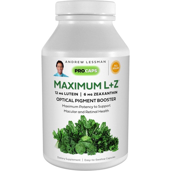 ANDREW LESSMAN Maximum L+Z 60 Softgels - 12mg Lutein, 6mg Zeaxanthin, Key Nutrients to Support Eye and Brain Health, and Promote Healthy Vision. No Additives. Easy to Swallow Softgels