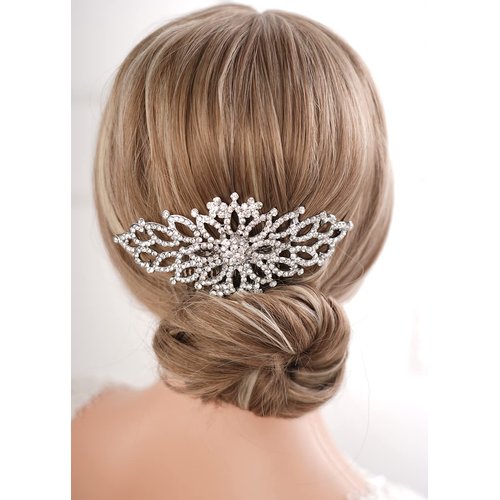 Rumtock Vintage Bohemian Silver Hair Comb Rhinestones Beaded Stunny Hair Jewelry for Wedding Brides Bridesmaid Women Girls Speical Occasion Hair Accessories