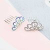 Aswewamt 8 PCS Mini Crystal Rhinestone Princess Crown Hair Comb, Shiny Rhinestone Tiara for Girls Princess Birthday Party Supplies Hair Dectoration
