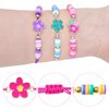 KELENO 12 Pcs Kids Bracelet for Girls Toddler Jewelry Groovy Flower Princess Party Favors Friendship Bracelets Adjustable Pretend Play Goodie Bag Classroom Reward